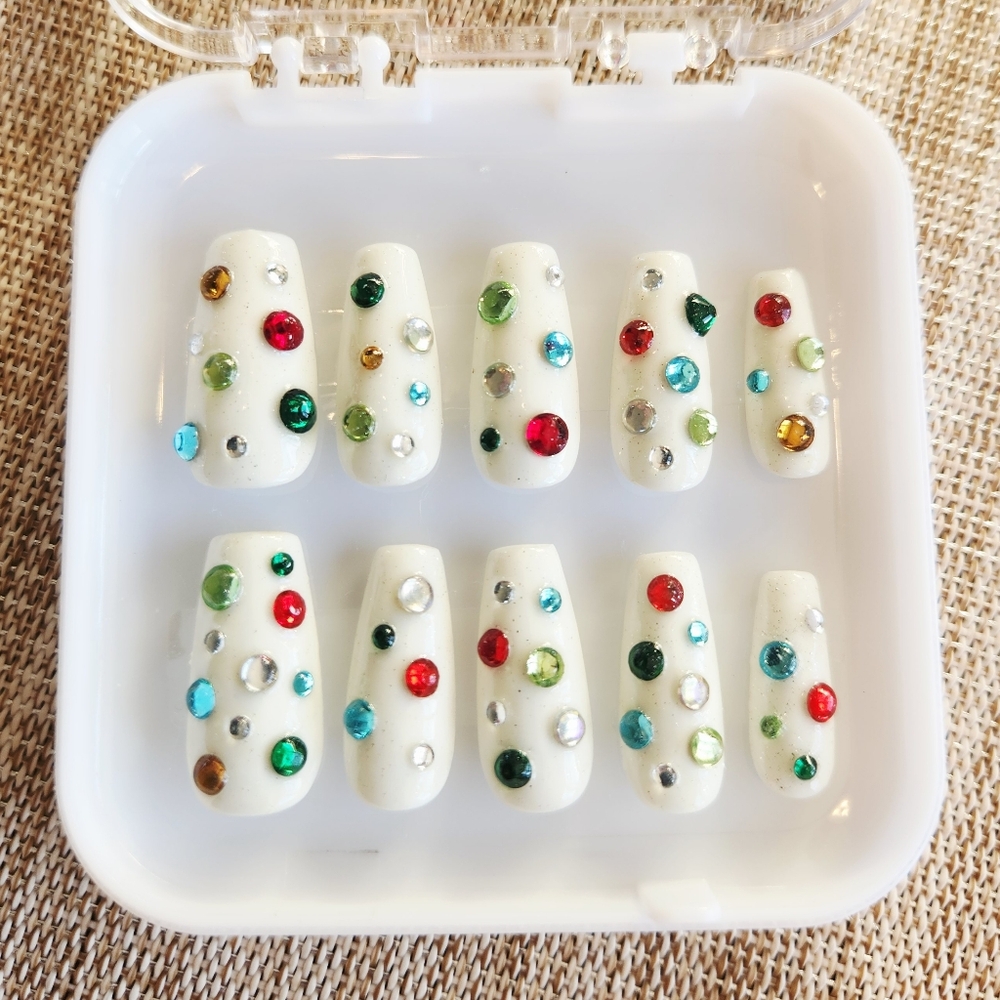Colorful Jewels Press On Nails